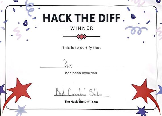 Best Conceptual Award certificate