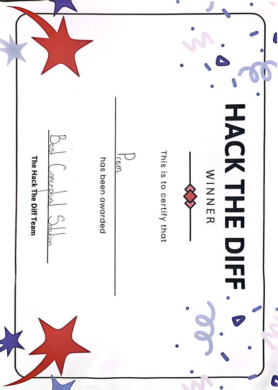 Best Conceptual Award certificate
